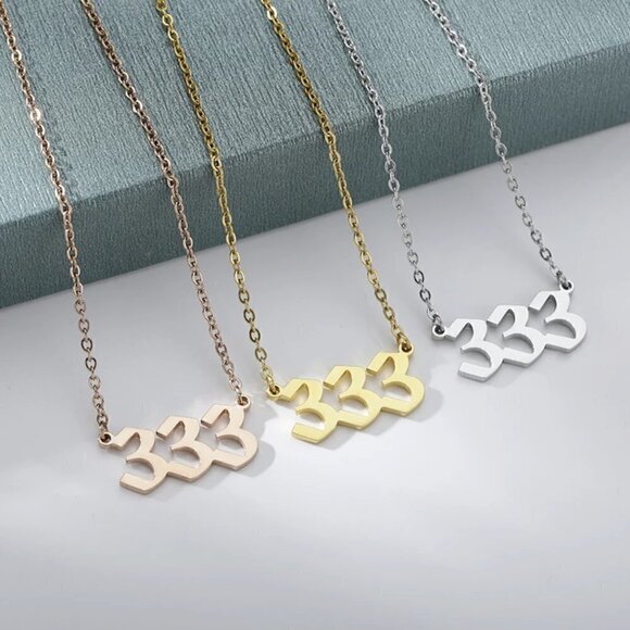 Angel Number 333 Support Stainless Steel Necklace - Picture 1 of 3